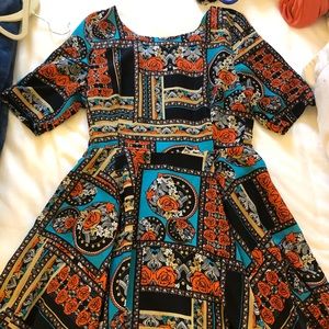 MINKPINK vibrant printed fit and flare dress